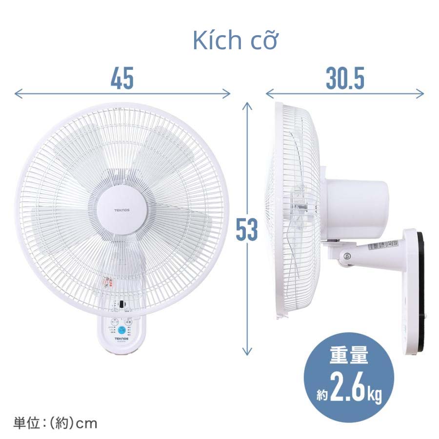 Teknos KI-DC483 5 cánh 40cm, động cơ DC